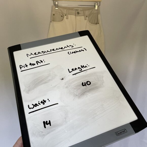 Abercrombie & Fitch white tan leather topped straight leg jeans size 29 cotton - Picture 2 of 6